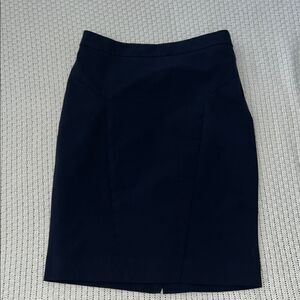 Navy Fitted Pencil Skirt